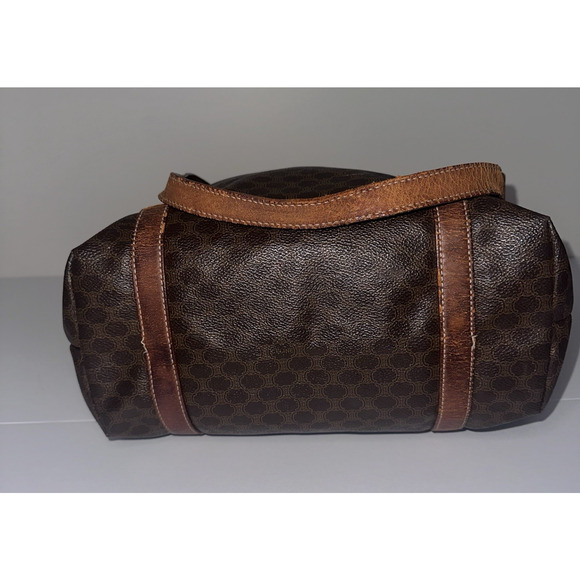Authentic Celine Macadam Monogram Canvas Tote Bag with Leather Straps shoulder - Picture 3 of 16